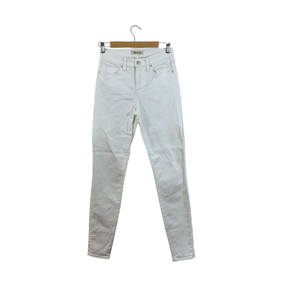 Madewell 26 Jeans 9" High Riser Skinny Skinny White Pants Stretch Womens READ